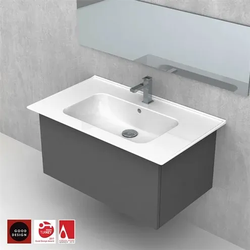 Turkuaz Blue etejerli lavabo 80*47 CM